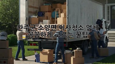 완주군 소양면 이사청소 업체, 꼼꼼하게 고르는 꿀팁🍯